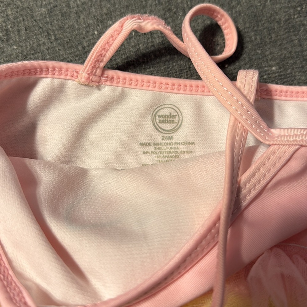 Wonder Nation Pink Unicorn Tutu Swimsuit - Picture 4 of 5